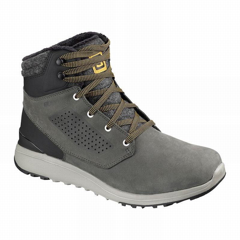 SALOMON UTILITY CLIMASALOMON™ WATERPROOF Philippines - Men's Winter Boots - Khaki | 306824-TDQ